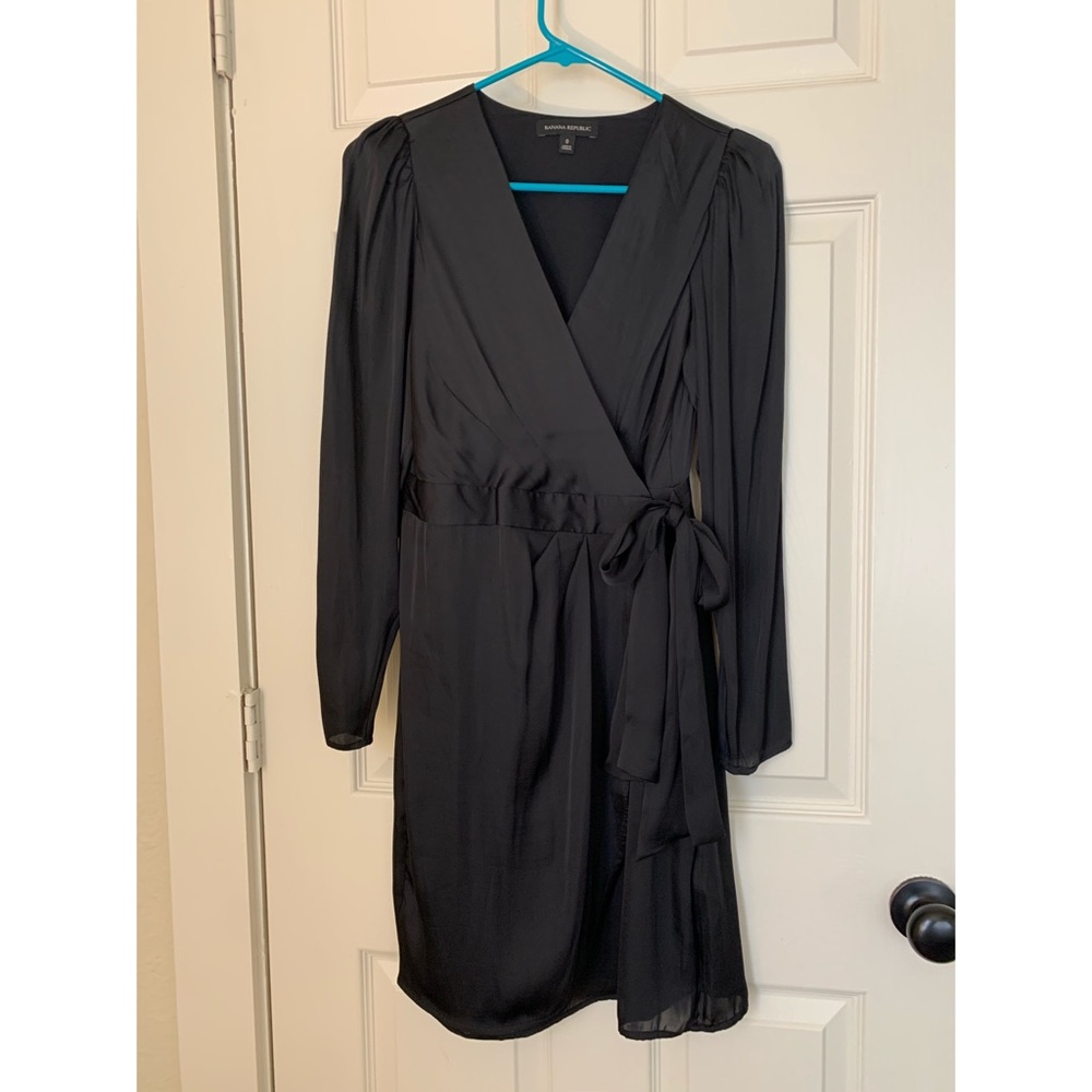 NWOT Banana Republic silky black dress